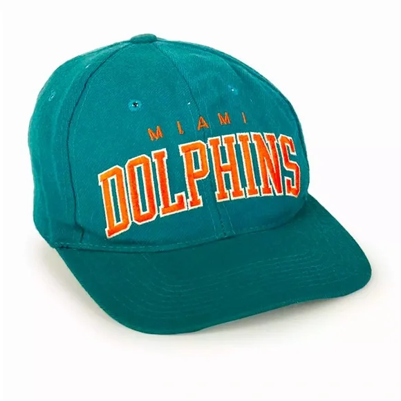 Rare Vintage 90s Miami Dolphins Starter Arch 100% Wool Snapback Hat - Picture 1 of 12